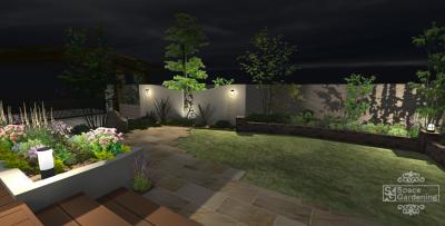ライトアップを楽しむ庭デザイン 千葉のお庭 外構専門店 お得な情報更新中 スペースガーデニング