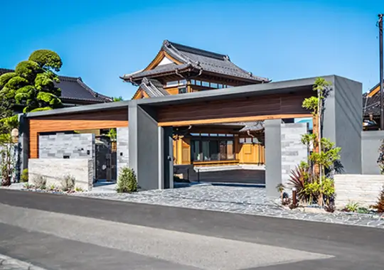 「モダン」と「和」が融合したホテルライク外構の施工写真