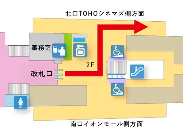 八千代緑が丘駅から八千代本店までの徒歩ルート案内図