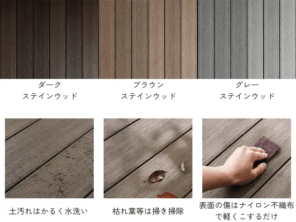 LIXIL ウッドデッキDS のカラーラインナップ